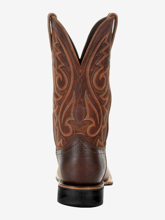 Herrenstiefel Cowboystiefel Kaffeebraun PU Leder Spitzschuh Stiefel mit halbhoher Sohle
