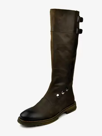 Mens knee high work boots hotsell