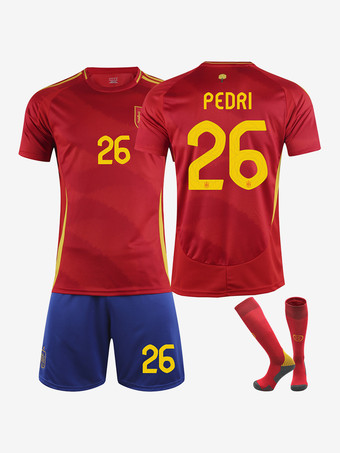 スペイン代表サッカージャージ No.26 PEDRI ホーム 2024 欧州サッカー選手権 3点セット