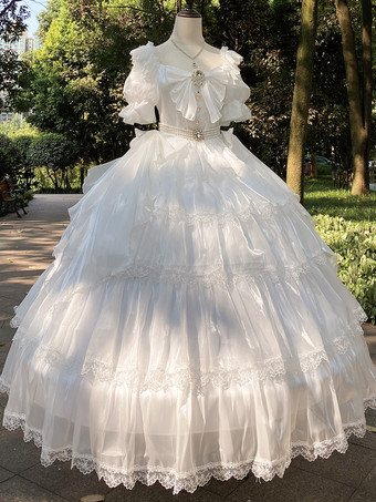 スイートロリータドレス ポリエステル半袖ロリータドレス