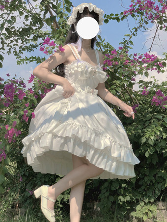 ゴシック ロリータ ドレス リボン フリル ブラック ブラック