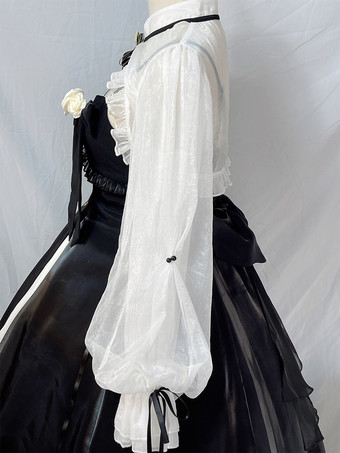   ゴシック ロリータ ドレス リボン フリル ブラック ブラック