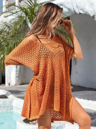 カットアウト カバーアップ バットウィングスリーブ Vネック セクシー リゾート サマー 水着