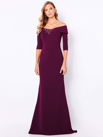 PrugnaAbito da mamma con applicazioni a sirena senza maniche con spalle scoperte e abiti da cerimonia nuziale con strascico