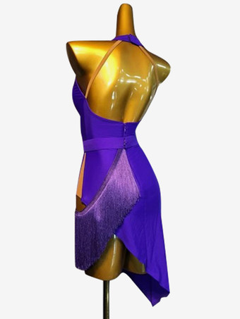 ラテンダンスコスチューム ロイヤルブルー レディース ライクラ スパンデックス ドレス エレガントなラテンダンサー ダンスウェア