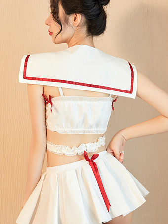 スクールガール カットアウト フリル レース セクシー コスチューム