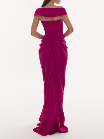 イブニングドレス マーメイド Vネック トレーン付き ジッパー フロントスリット サテン生地 社交パーティードレス