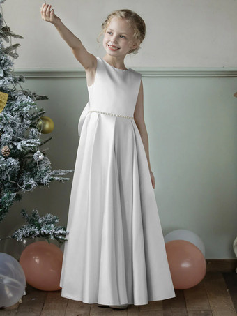 ホワイトウェディング フラワーガールドレス 特別な日のドレス ブルー グレー ノースリーブ リボン