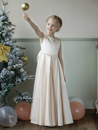 シャンパンウェディング フラワーガールドレス 特別な日のドレス ブルー グレー ノースリーブ リボン