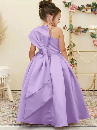 ライラックウェディング フラワーガールドレス 特別な日のドレス 水仙 ノースリーブ リボン