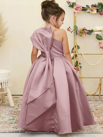 ライラック ウェディング フラワーガールドレス 特別な日のドレス 水仙 ノースリーブ リボン