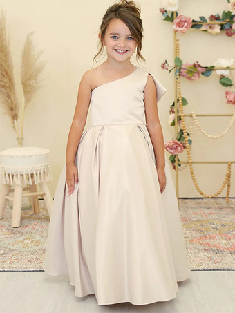 ウェディング フラワーガールドレス 特別な日のドレス 水仙 ノースリーブ リボン