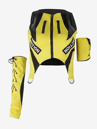 イエローバレエドレス イエロー レディース 大人用 ジャズダンス ポリエステルトップ ダンスウェア