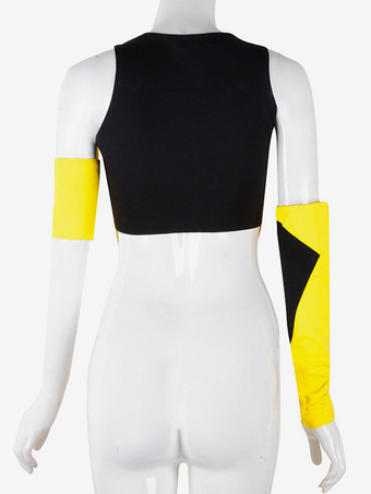 バレエドレス イエロー レディース 大人用 ジャズダンス ポリエステルトップ ダンスウェア