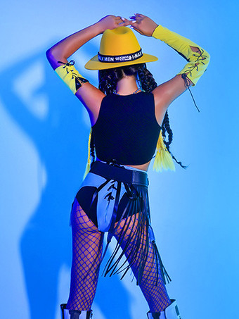 バレエドレス イエロー レディース 大人用 ジャズダンス ポリエステルトップ ダンスウェア