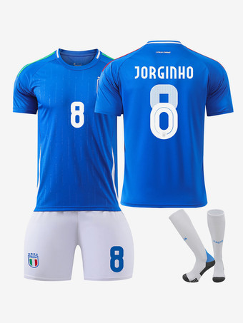 イタリア代表サッカーホームジャージ No.8 ジョルジーニョ 2024 欧州選手権 3点セット 男性用と子供用