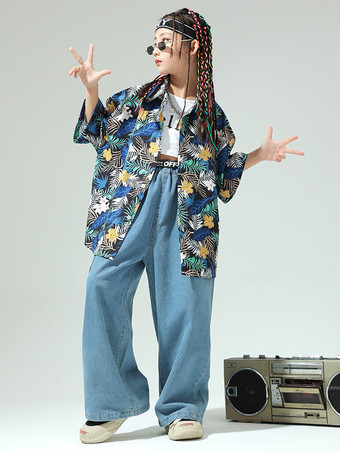 ジャズダンスコスチューム レディース ポリエステルパンツ トップ ダンスウェア