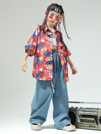 ジャズダンスコスチューム レディース ポリエステルパンツ トップ ダンスウェア