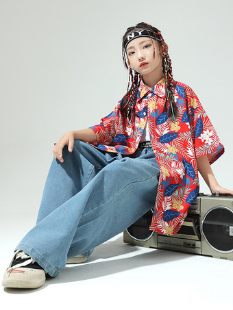 ジャズダンスコスチューム レディース ポリエステルパンツ トップ ダンスウェア