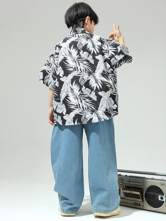 ジャズダンスコスチューム メンズ ポリエステルトップパンツ ダンスウェア