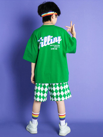 ジャズダンスコスチューム 男の子用ポリエステルパンツトップダンスウェア