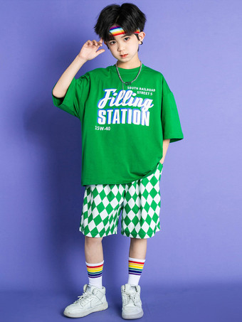 ジャズダンスコスチューム 男の子用ポリエステルパンツトップダンスウェア