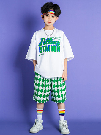 ジャズダンスコスチューム 男の子用ポリエステルパンツトップダンスウェア