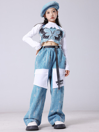 ジャズダンスコスチューム レディース ポリエステルパンツ トップ ダンスウェア