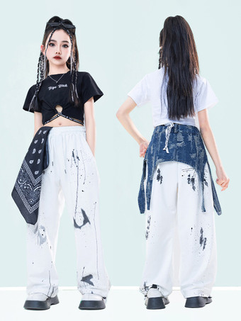 ジャズダンスコスチューム 女の子用ポリエステルトップアクセサリーパンツダンスウェア