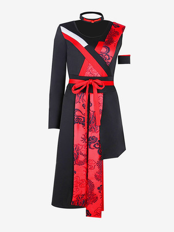 ジャズダンスコスチューム レディース ポリエステルドレス ダンスウェア