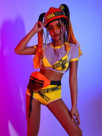 ジャズダンスコスチューム 女の子用ポリエステルトップパンツ ダンスウェア