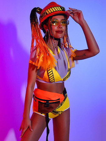 ジャズダンスコスチューム 女の子用ポリエステルトップパンツ ダンスウェア