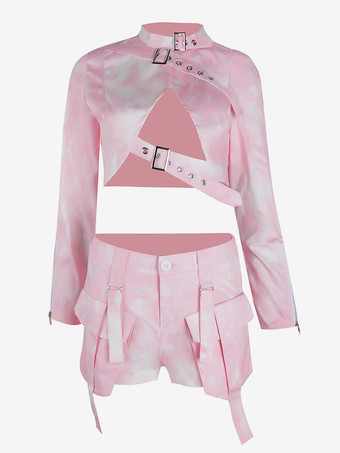 ジャズダンスコスチューム 女の子用ポリエステルパンツトップダンスウェア