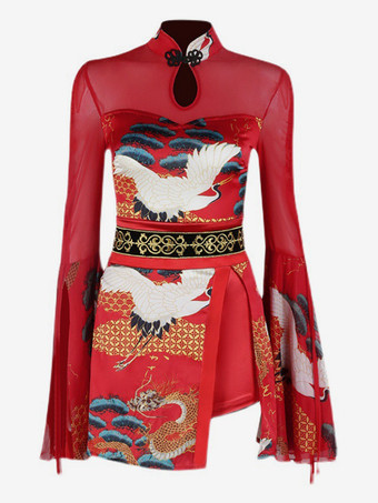 ジャズダンスコスチューム レディース ポリエステルパンツドレス サッシュダンスウェア