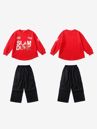 ジャズダンスコスチューム ユニセックス ポリエステルトップパンツ ダンスウェア