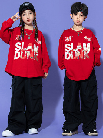 ジャズダンスコスチューム ユニセックス ポリエステルトップパンツ ダンスウェア