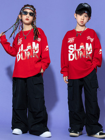 ジャズダンスコスチューム ユニセックス ポリエステルトップパンツ ダンスウェア