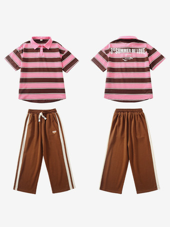 ジャズダンスコスチューム ユニセックス ポリエステルトップパンツ ダンスウェア