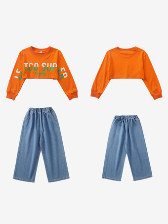 ジャズダンスコスチューム レディース ポリエステルトップパンツ ダンスウェア