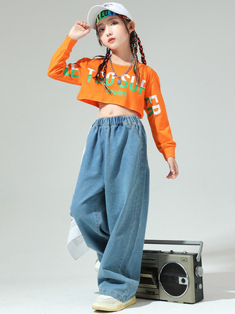 ジャズダンスコスチューム レディース ポリエステルトップパンツ ダンスウェア