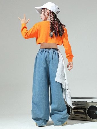 ジャズダンスコスチューム レディース ポリエステルトップパンツ ダンスウェア