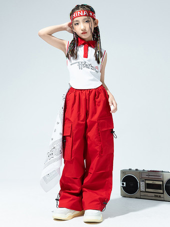 ジャズダンスコスチューム レディース ポリエステルトップパンツ ダンスウェア