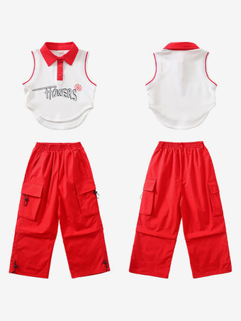 ジャズダンスコスチューム レディース ポリエステルトップパンツ ダンスウェア