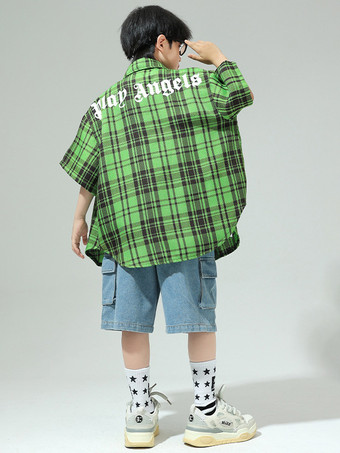 ジャズダンスコスチューム 男の子用ポリエステルオーバーコートパンツトップダンスウェア