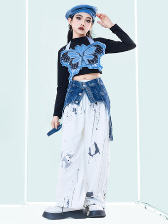 ジャズダンスコスチューム レディース ポリエステルパンツ トップアクセサリー ダンスウェア