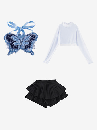 Costumes de danse Jazz Mini-jupe en Polyester filles ensemble de danse