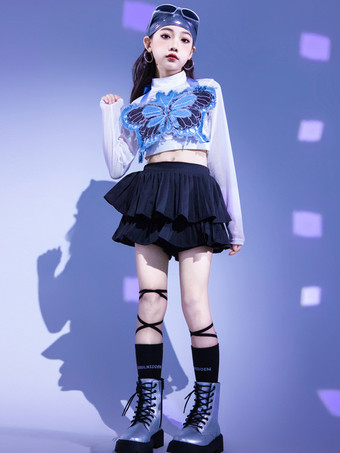 Costumes de danse Jazz Mini-jupe en Polyester filles ensemble de danse