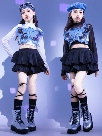 Costumes de danse Jazz Mini-jupe en Polyester filles ensemble de danse