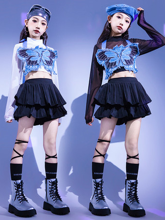 Costumes de danse Jazz Mini-jupe en Polyester filles ensemble de danse