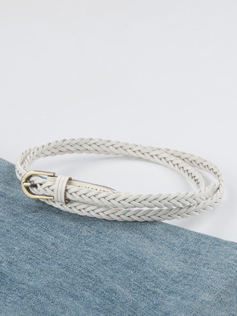 スタイリッシュなベルト レザー メタルバックル 多用途ベルト 無地 レディース